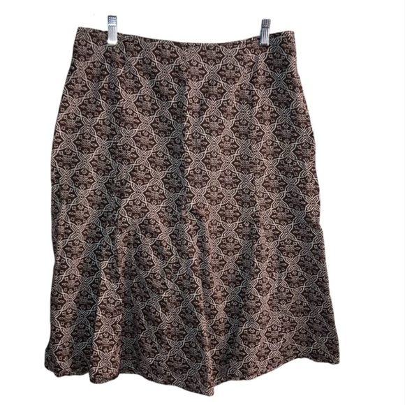 Charter Club Women’s Brown Midi A-Line Skirt | Size 12 | Beach Boho Y2K - Picture 1 of 10